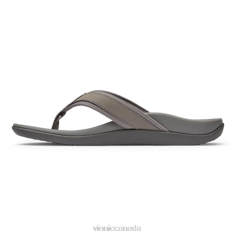 Vionic Men\'s Tide Toe Post Sandal 4642661449 Charcoal Vionic calgary