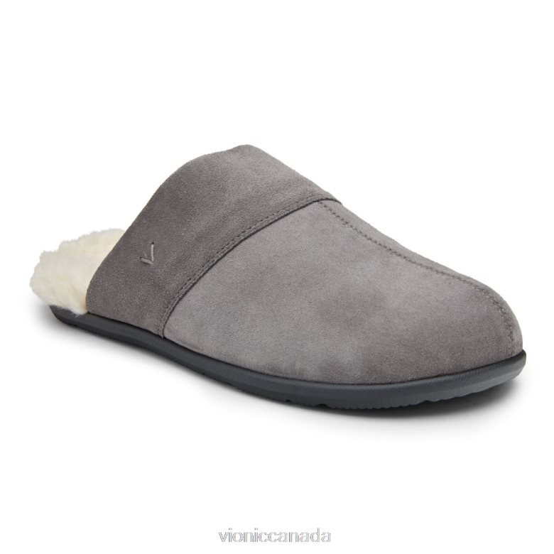 Vionic Alfons Mule Slipper 4642661484 Charcoal Suede Vionic canada sale