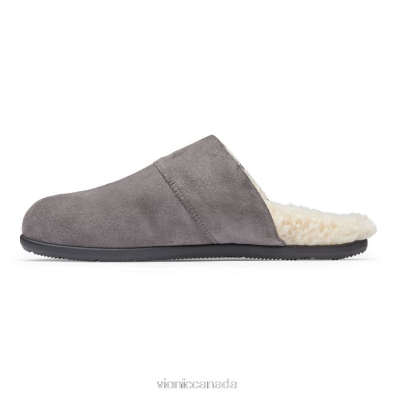 Vionic Alfons Mule Slipper 4642661484 Charcoal Suede Vionic canada sale