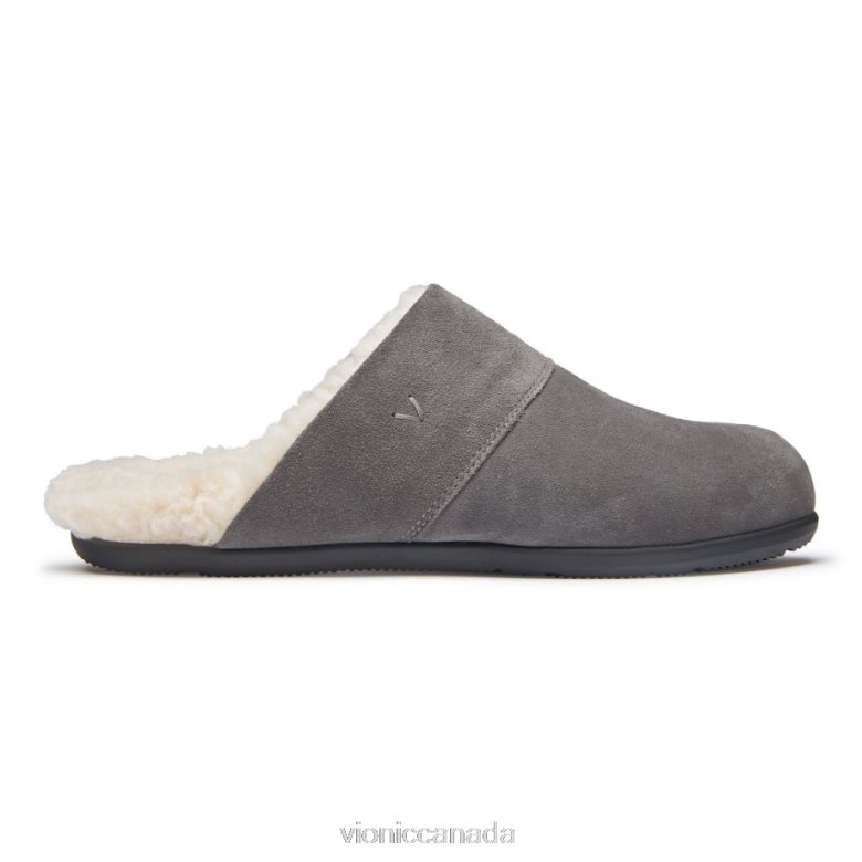 Vionic Alfons Mule Slipper 4642661484 Charcoal Suede Vionic canada sale