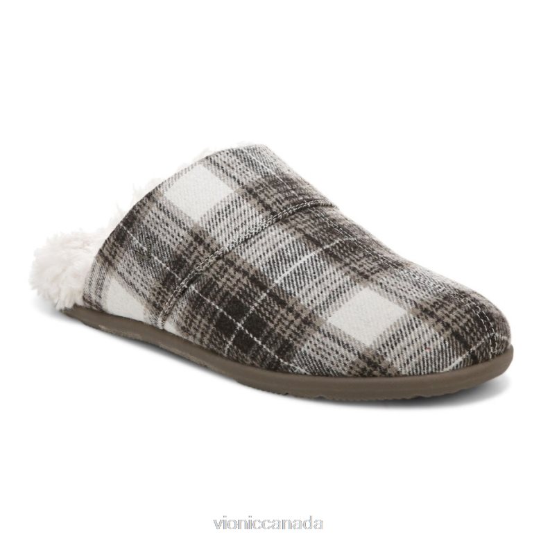 Vionic Alfons Mule Slipper 4642661487 Brown Plaid Vionic calgary