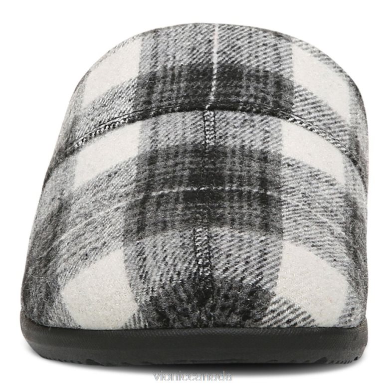 Vionic Alfons Mule Slipper 4642661488 Black Plaid Vionic shoes calgary