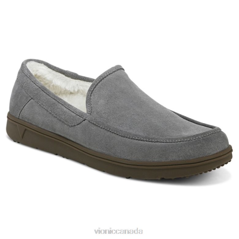 Vionic Gustavo Slipper 4642661478 Charcoal Suede Vionic boots canada