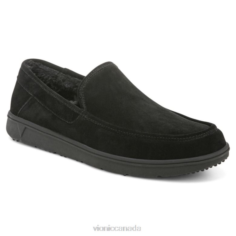 Vionic Gustavo Slipper 4642661479 Black Suede Vionic calgary