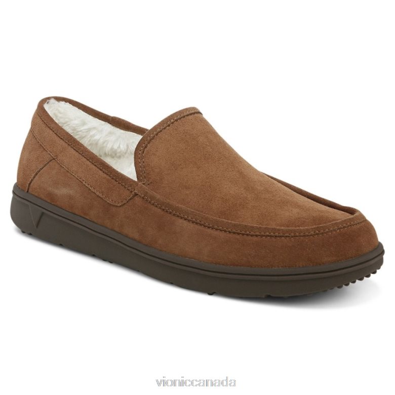 Vionic Gustavo Slipper 4642661480 Toffee Suede Vionic shoes calgary