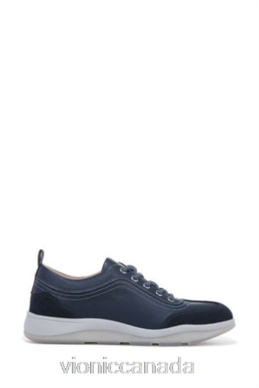 Vionic Nyla Navy Blue Tumbled Leather Lace Up Shoes 4642661577Vionic calgary