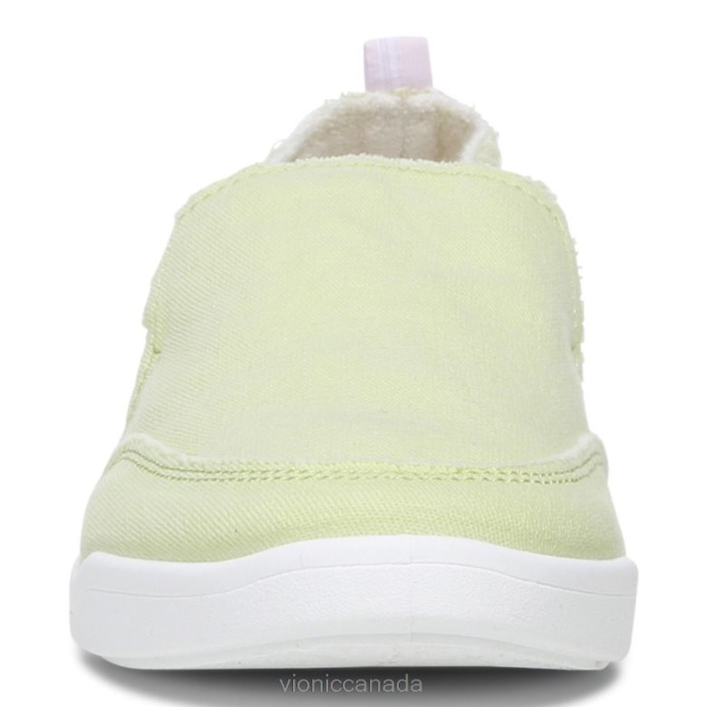 Vionic Beach Malibu Slip on Sneaker: Canvas 4642661079 Pale Lime Canvas Vionic shoes calgary