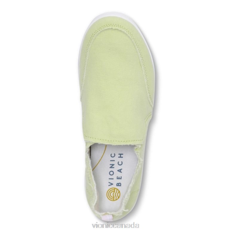 Vionic Beach Malibu Slip on Sneaker: Canvas 4642661079 Pale Lime Canvas Vionic shoes calgary