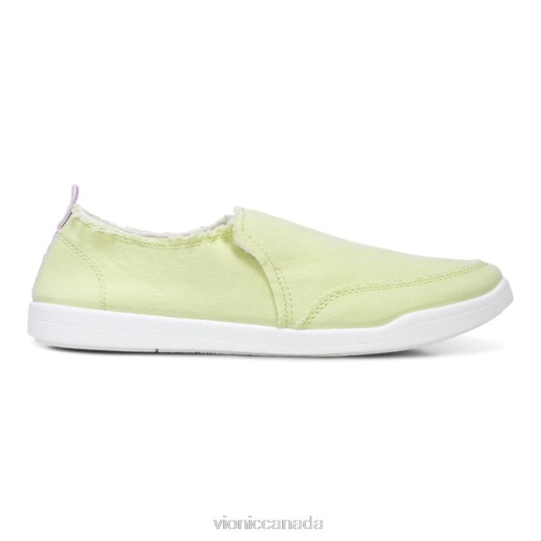 Vionic Beach Malibu Slip on Sneaker: Canvas 4642661079 Pale Lime Canvas Vionic shoes calgary