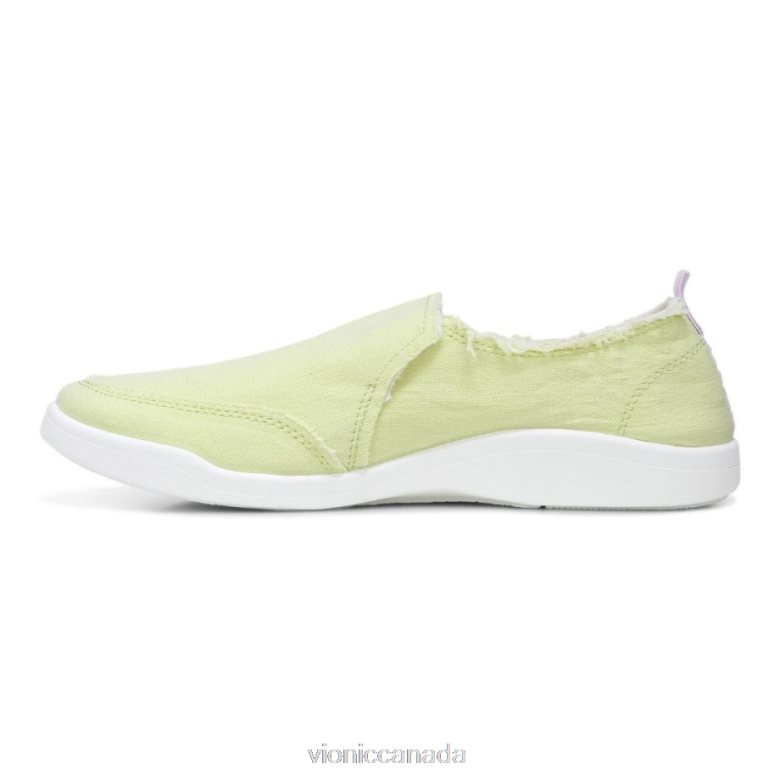 Vionic Beach Malibu Slip on Sneaker: Canvas 4642661079 Pale Lime Canvas Vionic shoes calgary