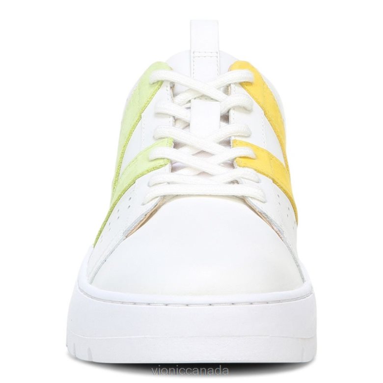 Vionic Simasa Trainer 464266593 White Pale Lime Vionic shoes calgary