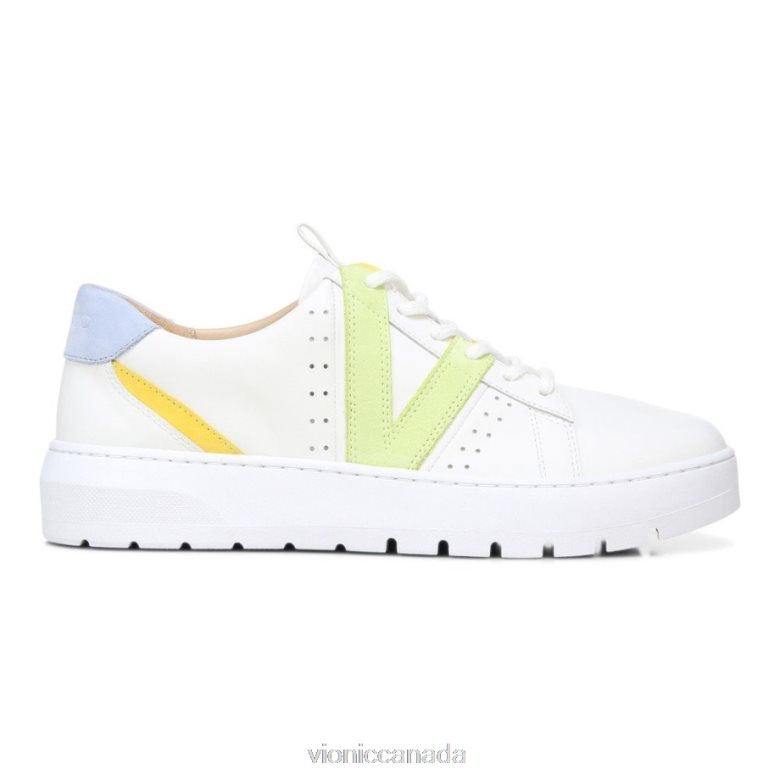 Vionic Simasa Trainer 464266593 White Pale Lime Vionic shoes calgary