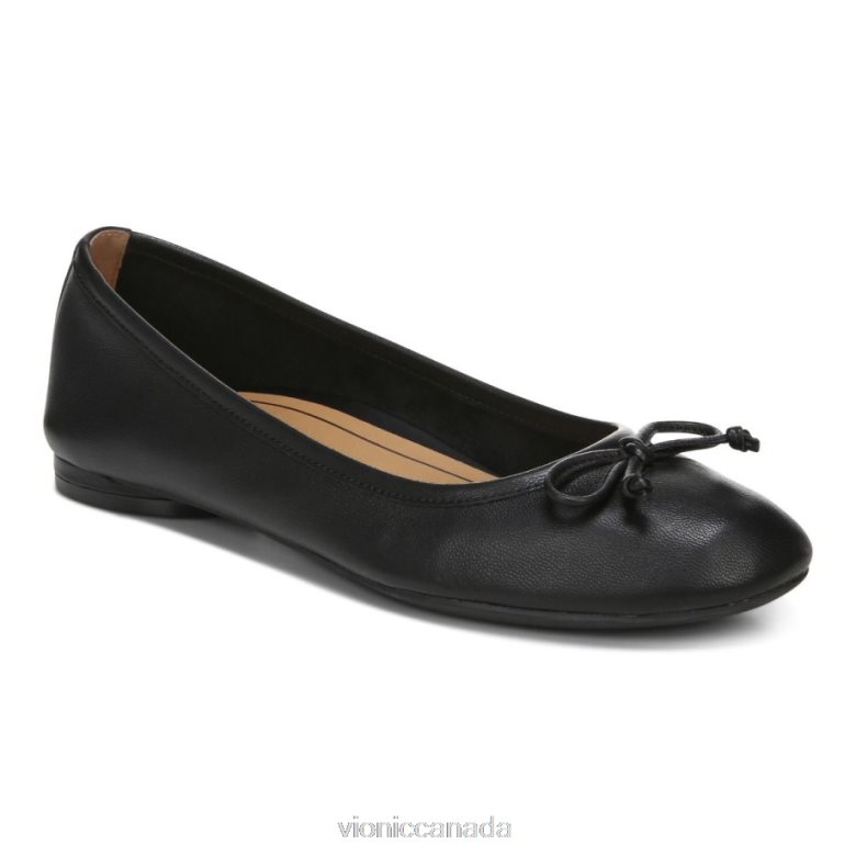 Vionic Callisto Flat 4642661238 Black Leather Vionic boots canada