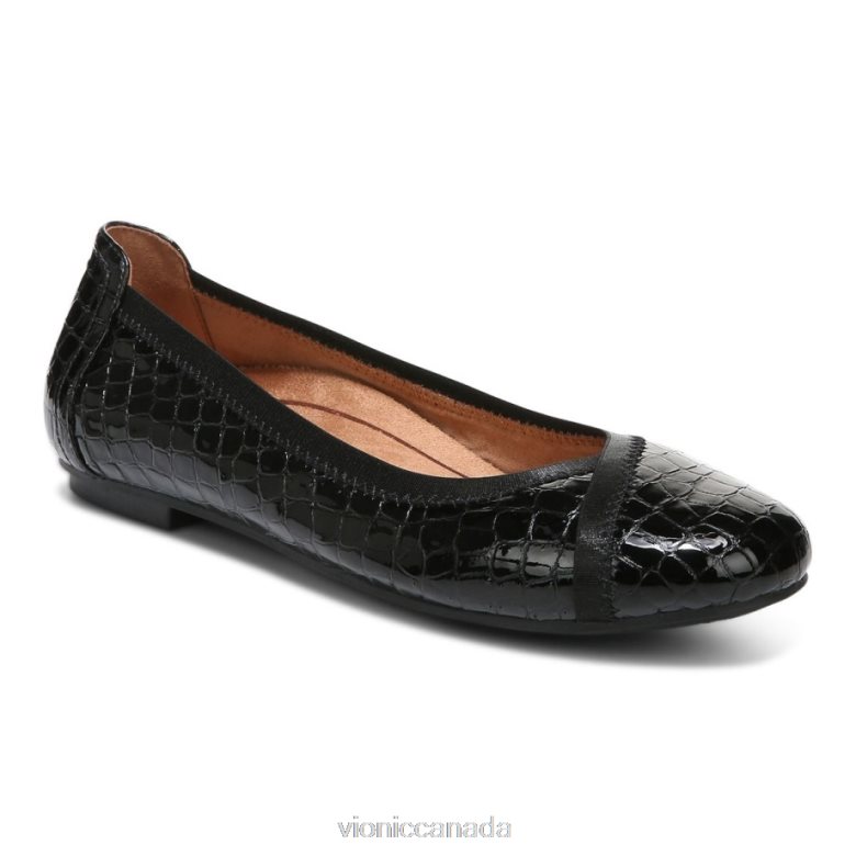 Vionic Caroll Ballet Flat 4642661244 Black Croc Vionic canada sale