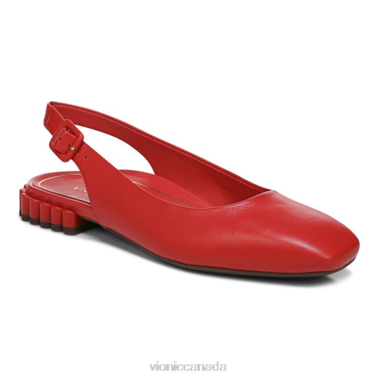 Vionic Delphine Slingback Flat 4642661225 Red Vionic sandals canada
