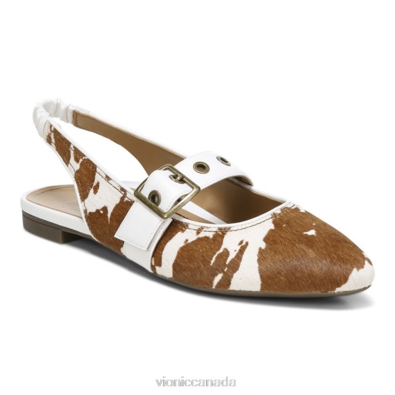 Vionic Elana Flat 46426695 Brown Cow Print Vionic canada sale