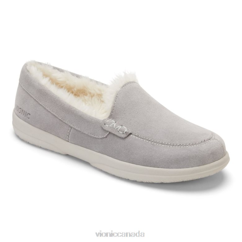 Vionic Lynez Slipper 464266188 Light Grey Suede Vionic shoes calgary