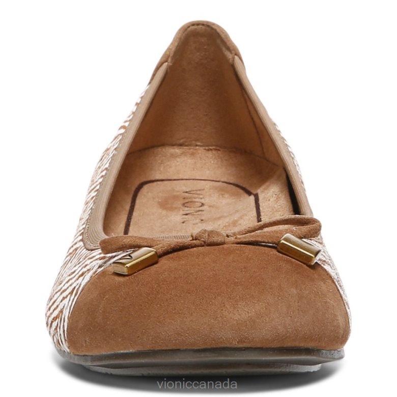 Vionic Minna Ballet Flat 4642661254 Toffee Cream Vionic boots canada
