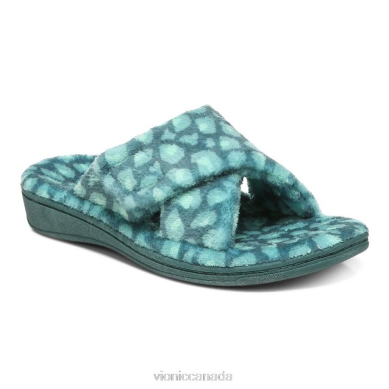 Vionic Relax Slipper 46426610 Posy Green Leopard Vionic boots canada
