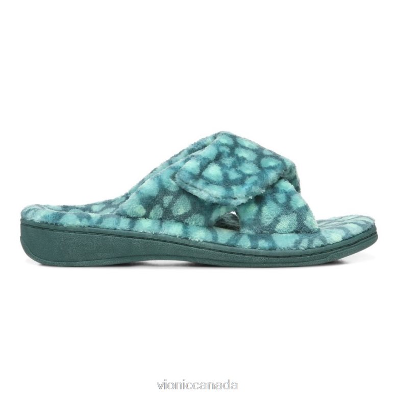 Vionic Relax Slipper 46426610 Posy Green Leopard Vionic boots canada