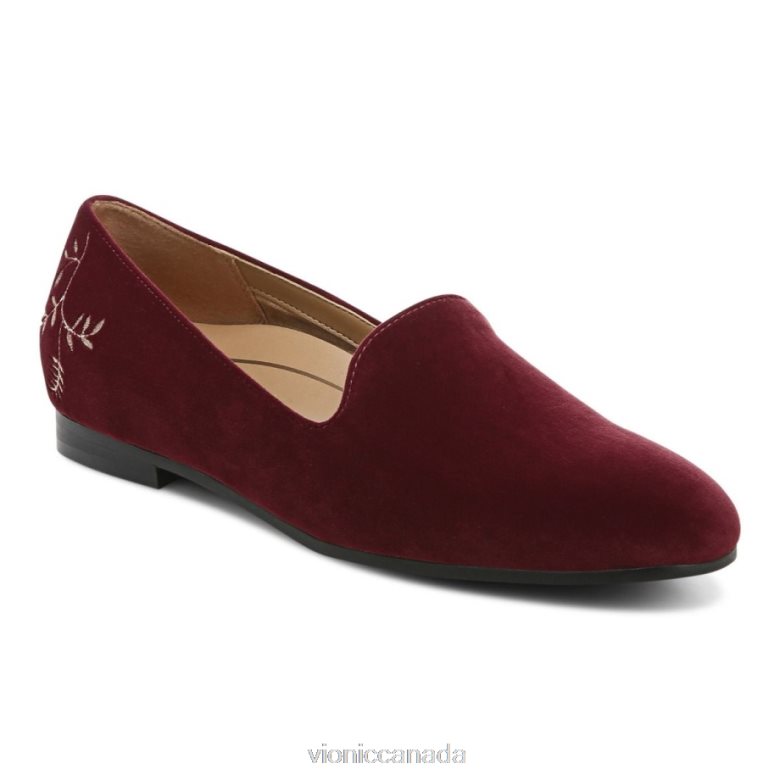 Vionic Willa Slip on Flat 4642661219 Shiraz Velvet Vionic canada shoes