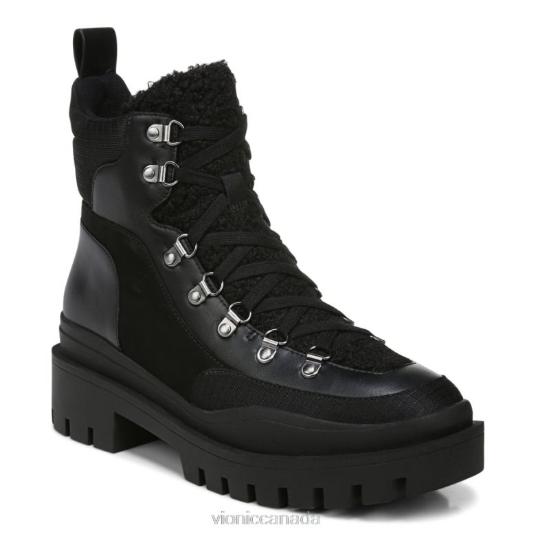 Vionic Jaxen Boot 464266837 Black Leather Shearling Vionic shoes calgary