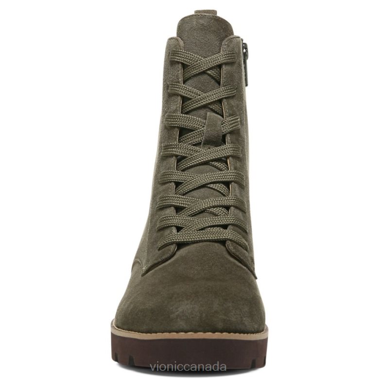 Vionic Lani Lace-up Boot 464266834 Olive Suede Vionic canada