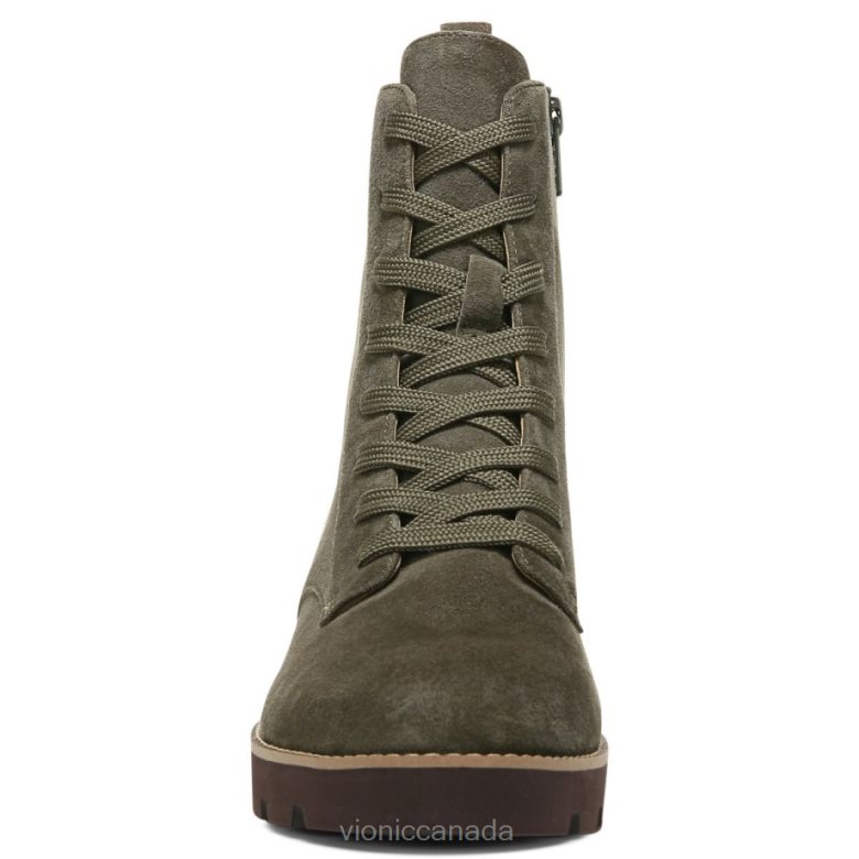 Vionic Lani Lace-up Combat Boot 464266450 Olive Vionic boots canada