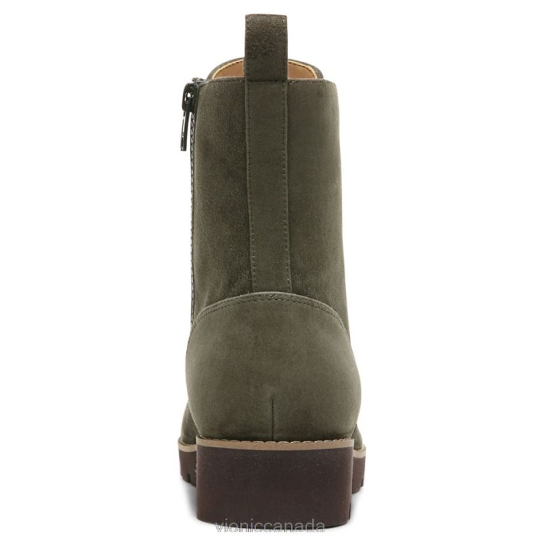 Vionic Lani Lace-up Combat Boot 464266450 Olive Vionic boots canada