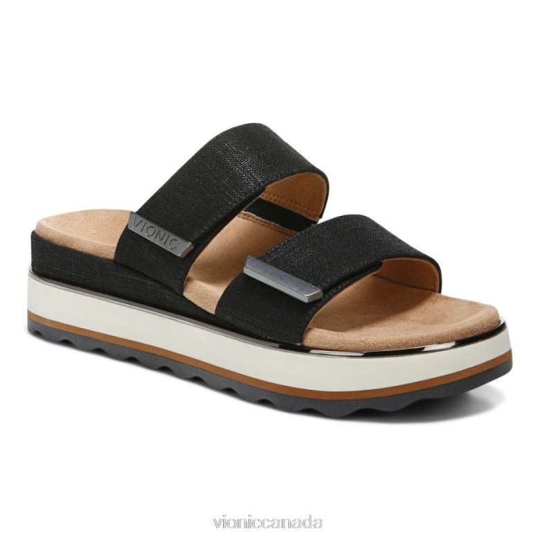 Vionic Brandie Flatform Sandal 464266922 Onyx Linen Vionic boots canada