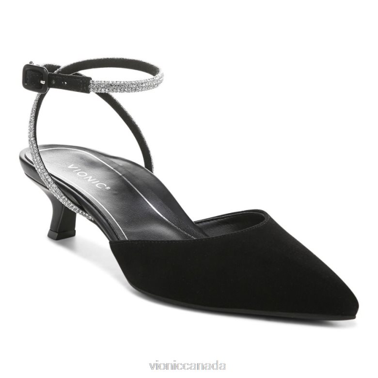 Vionic Jacynda Kitten Heel 464266885 Black Suede Vionic sandals canada