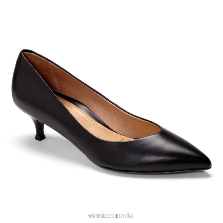 Vionic Josie Kitten Heel 46426616 Black Leather Vionic shoes calgary