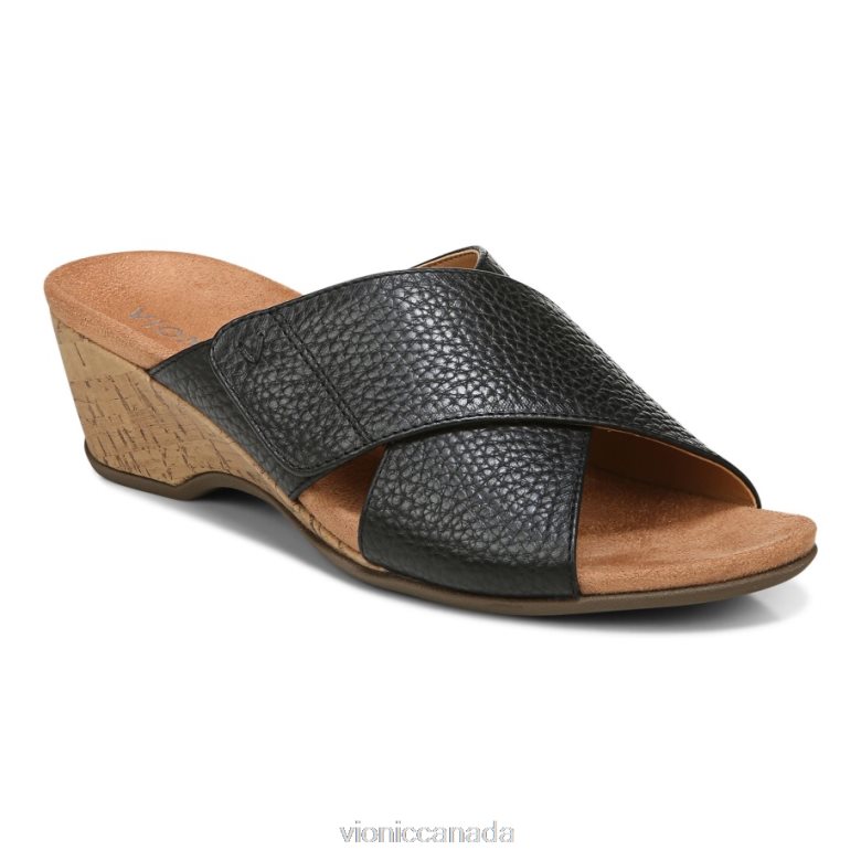 Vionic Leticia Wedge Sandal 464266900 Black Vionic shoes calgary