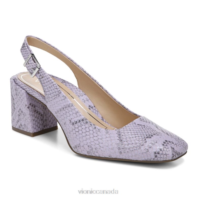 Vionic Nola Block Heel 464266209 Pastel Lilac Snake Vionic calgary
