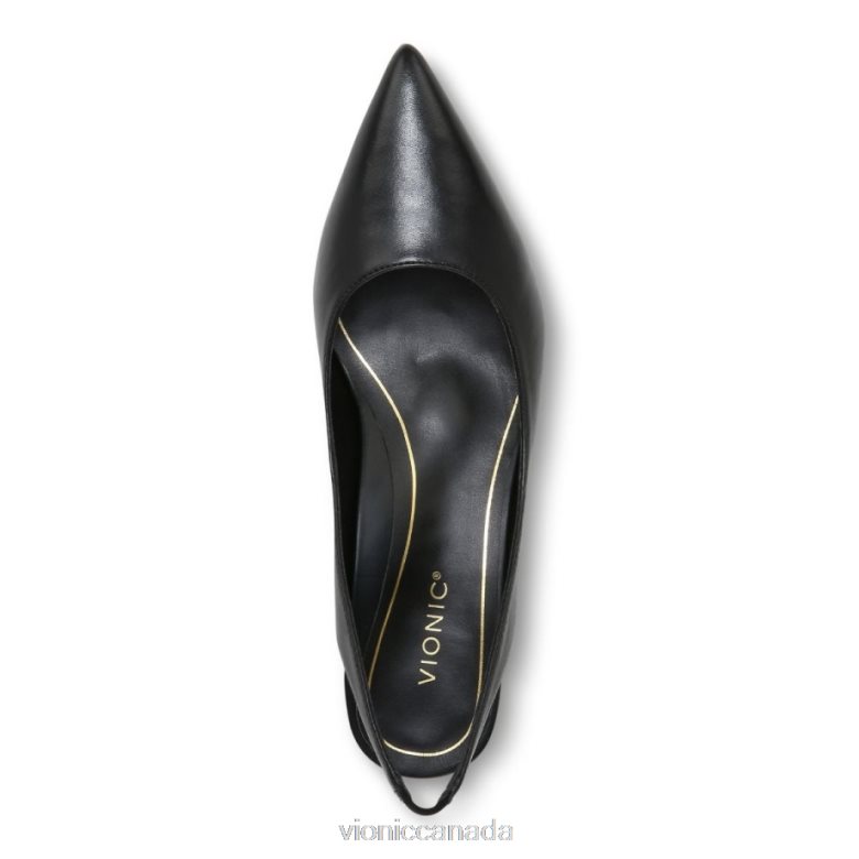 Vionic Ziva Kitten Heel 464266877 Black Leather Vionic sandals canada