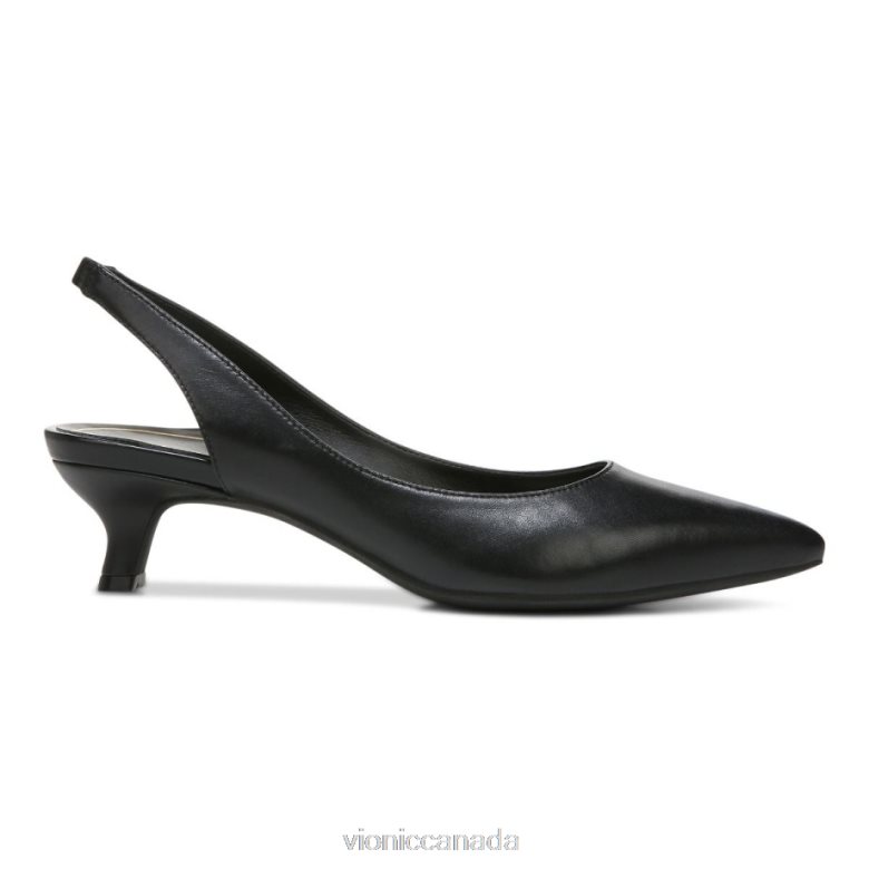 Vionic Ziva Kitten Heel 464266877 Black Leather Vionic sandals canada