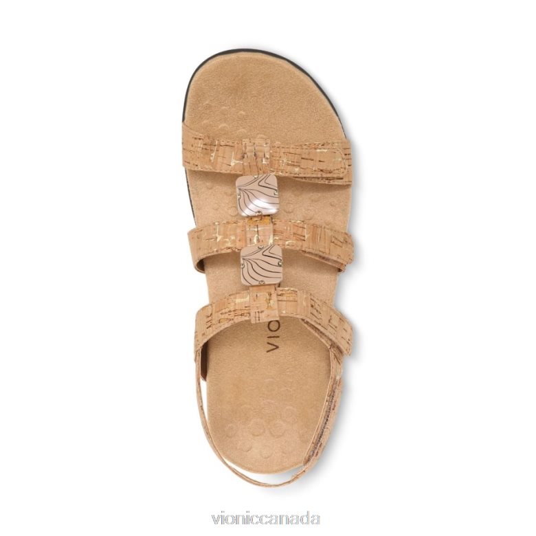 Vionic Amber Adjustable Sandal 4642661402 Gold Cork Vionic boots canada