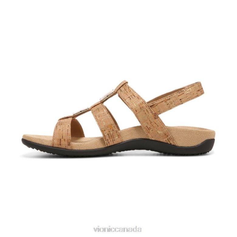 Vionic Amber Adjustable Sandal 4642661402 Gold Cork Vionic boots canada