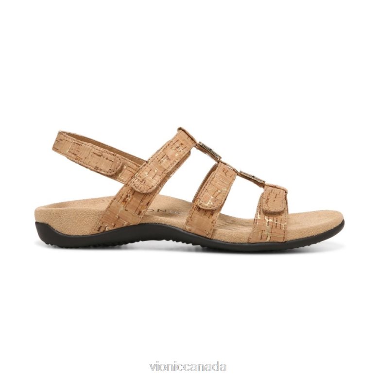 Vionic Amber Adjustable Sandal 4642661402 Gold Cork Vionic boots canada