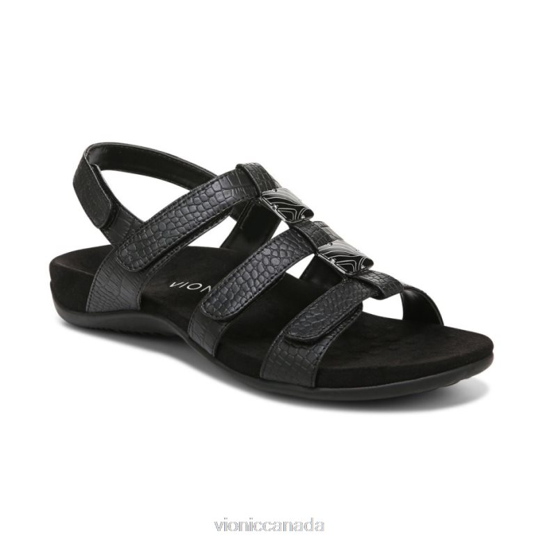 Vionic Amber Adjustable Sandal 4642661403 Black Crocodile Vionic calgary