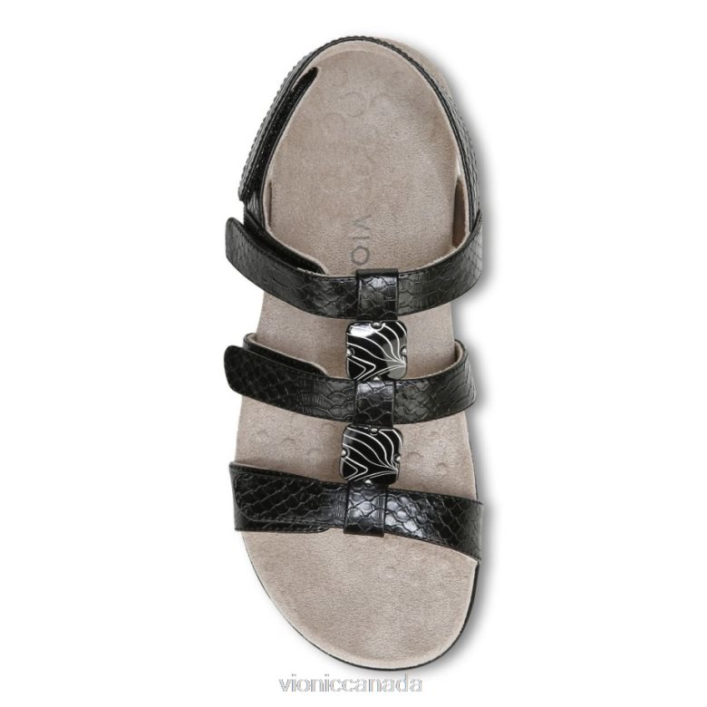 Vionic Amber Adjustable Sandal 4642661405 Black Snake Vionic sandals canada