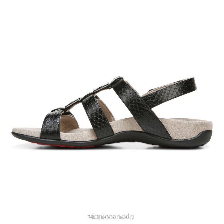 Vionic Amber Adjustable Sandal 4642661405 Black Snake Vionic sandals canada