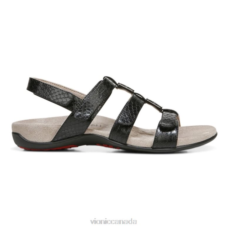 Vionic Amber Adjustable Sandal 4642661405 Black Snake Vionic sandals canada