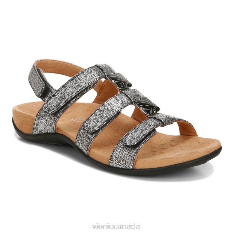 Vionic Amber Sandal 464266276 Black Metallic Vionic boots canada
