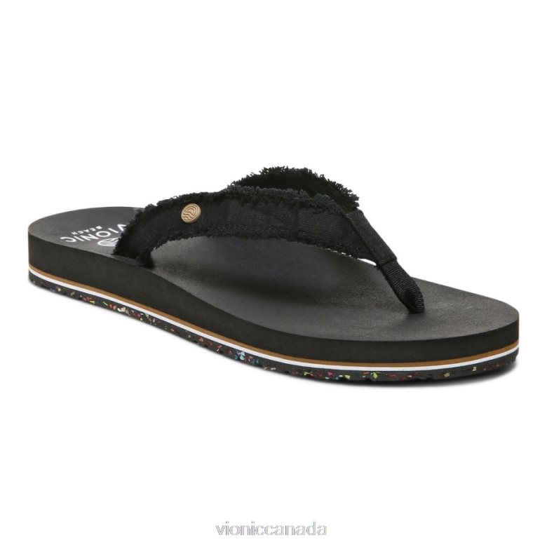 Vionic Beach Unwind Toe Post Sandal 4642661296 Black Vionic canada sale