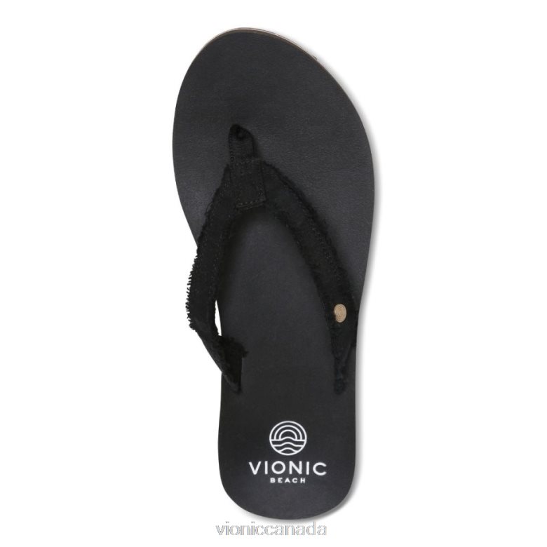 Vionic Beach Unwind Toe Post Sandal 4642661296 Black Vionic canada sale