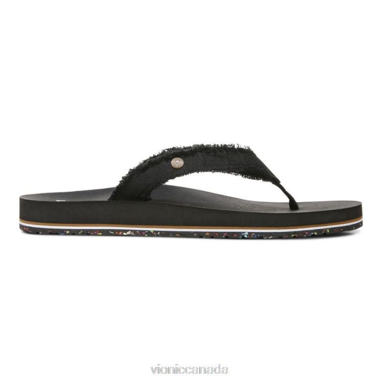 Vionic Beach Unwind Toe Post Sandal 4642661296 Black Vionic canada sale