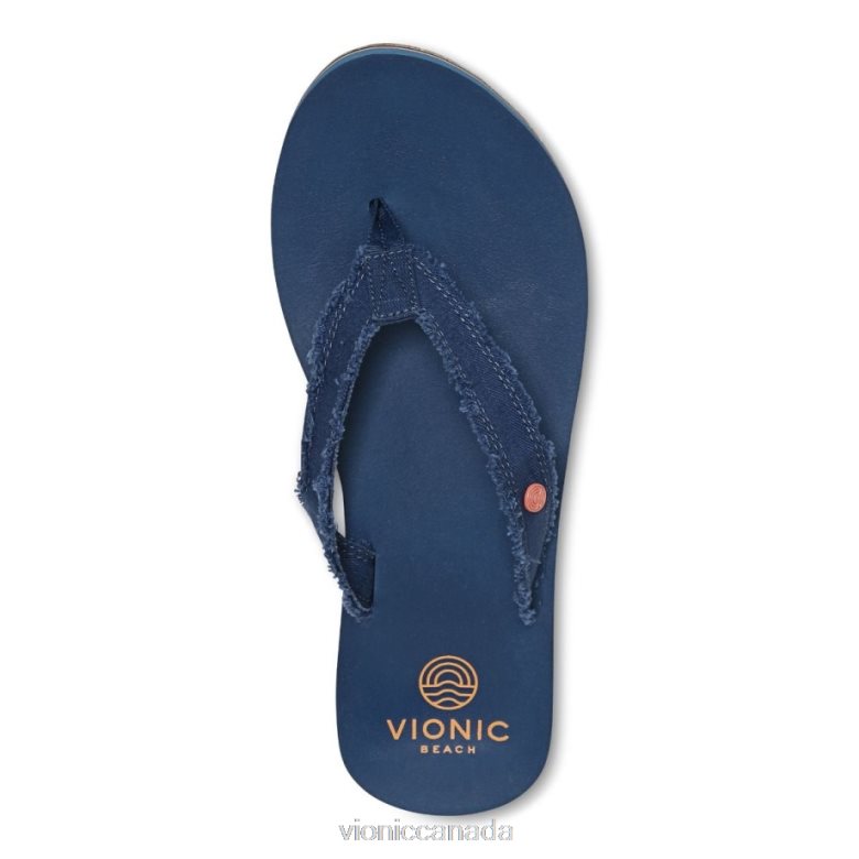 Vionic Beach Unwind Toe Post Sandal 4642661298 Navy Vionic boots canada