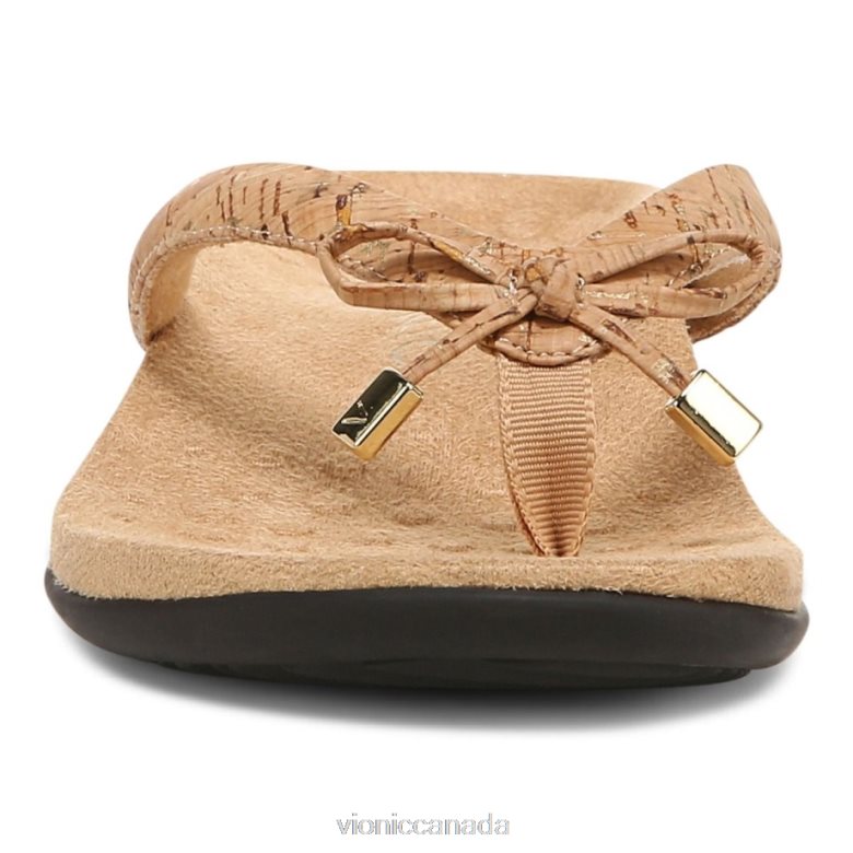 Vionic Bella Toe Post Sandal 4642661336 Gold Cork Vionic canada sale