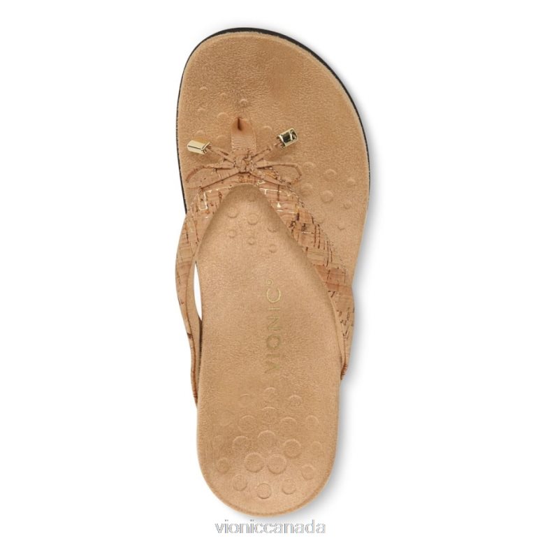 Vionic Bella Toe Post Sandal 4642661336 Gold Cork Vionic canada sale